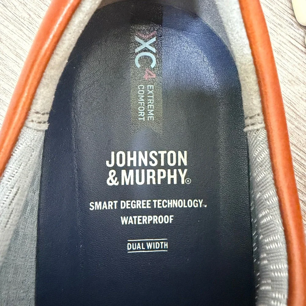 Johnston Murphy XC4 Tanner Plain Toe Derby Shoes Mens 10 Brown Leather